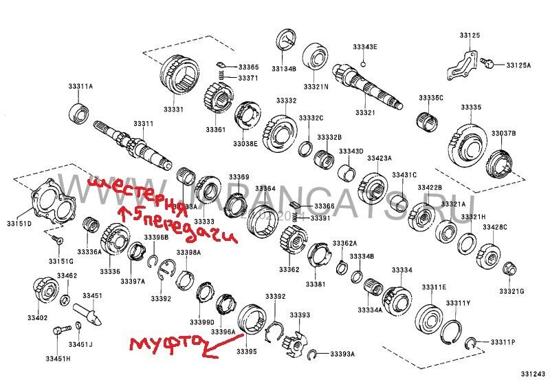 Шестерня,муфта 5 пятой 1/2/3/4/5-й передачи шестерня КПП оригинал Тойота foto 2