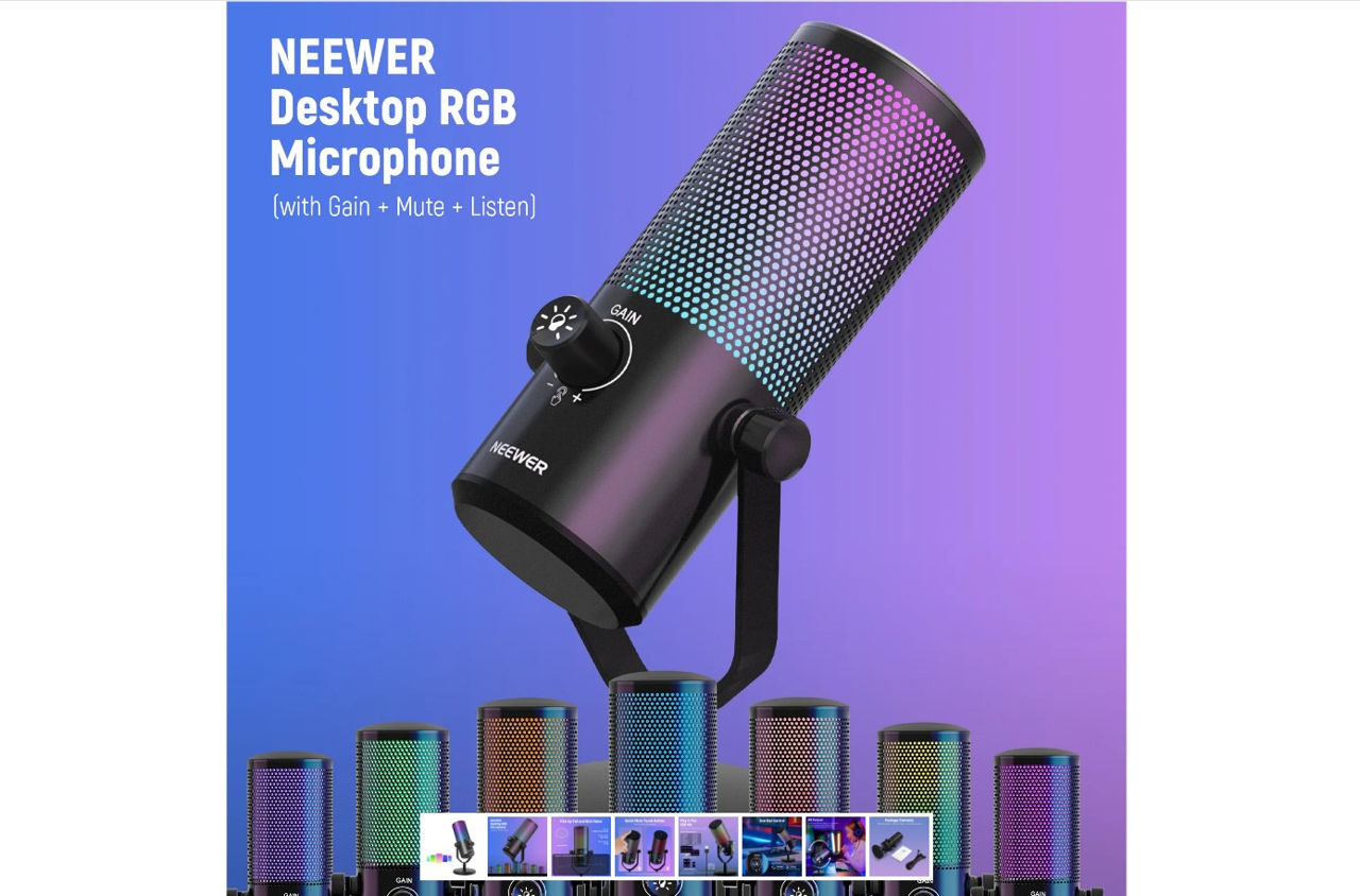 Microfon NEEWER CM24 RGB Light USB foto 1