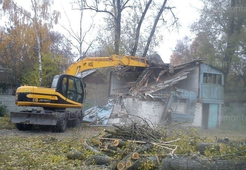 Снос-демонтаж разборка домов строений сооружений конструкций очистка ...