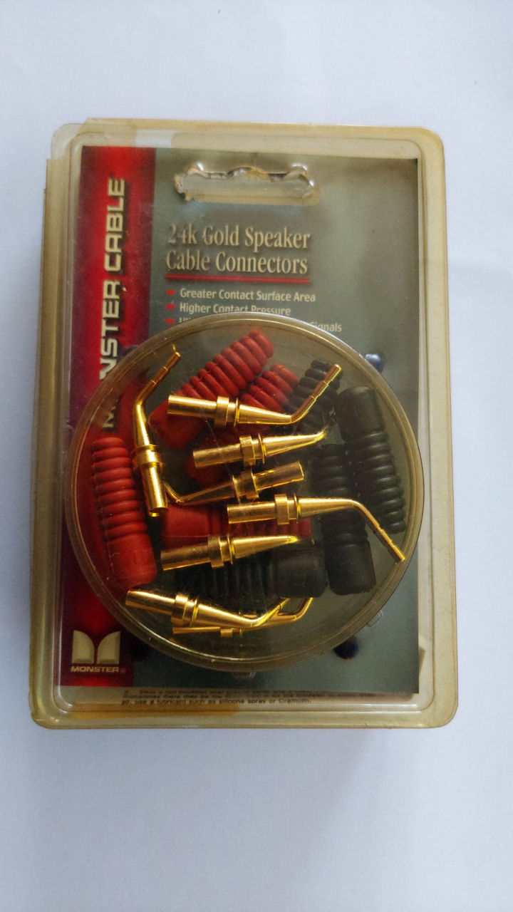 Разъёмы(Pin) для спикерного кабеля.MONSTER 24K Gold Speaker Cable Connectors фото 2