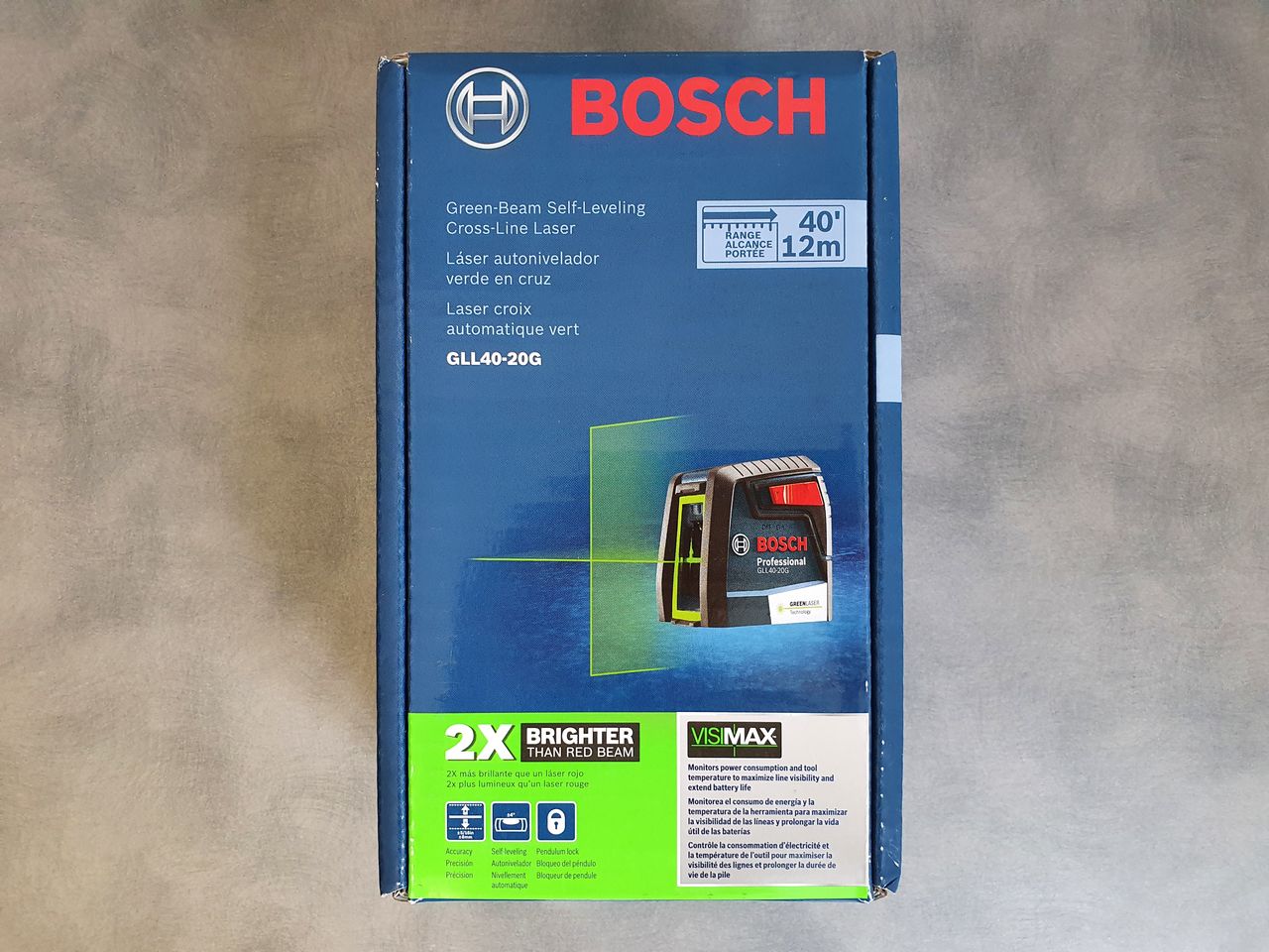 Bosch Professional GLL4020G GreenBeam SelfLeveling CrossLine Laser
