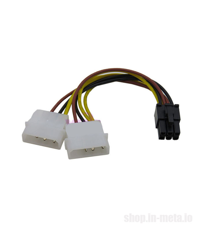 Разветвитель, переходник питания для видеокарт 2 x Molex 4-pin -> PCI-E 6-pin.