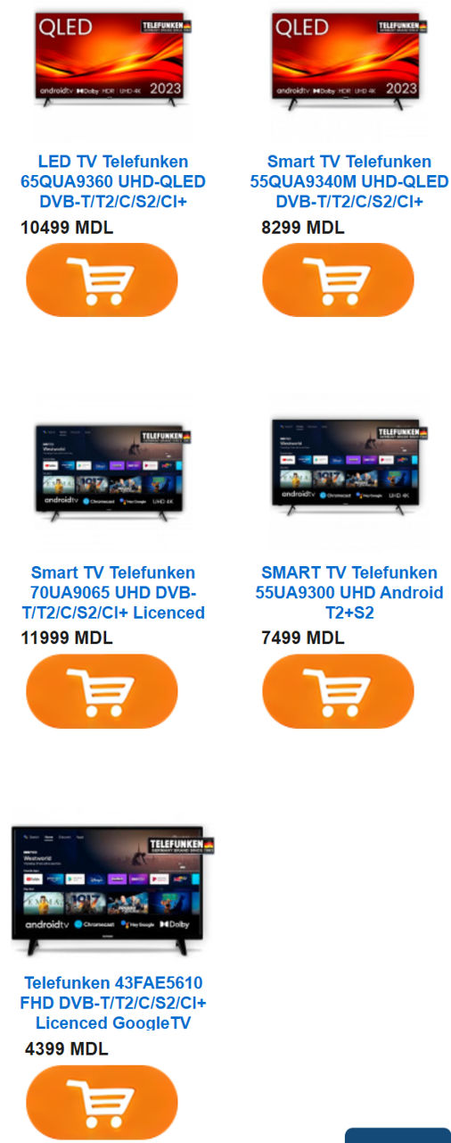 Televizoare Telefunken телевизоры  43" - 50" - 55" - 65" -70" Smart FHD 2k - UHD 4k foto 2