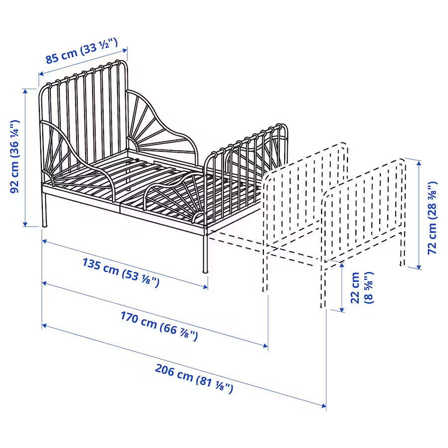 Pat pentru copii IKEA Minnen cu somieră 80x200 - Livrare în toată Moldova! Credit 0% foto 2