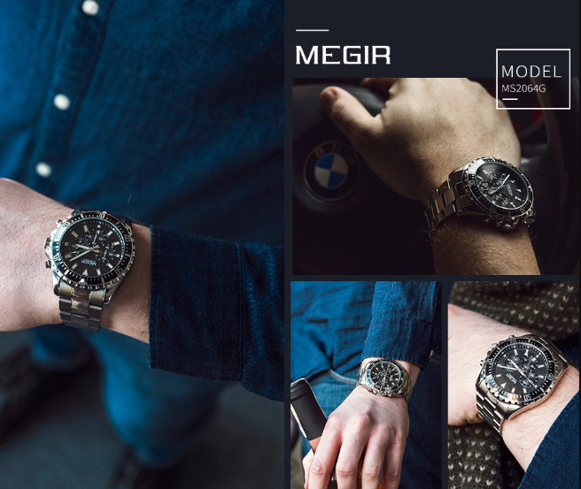 Ceas de mână  bărbătesc "Megir 2064 G" foto 6