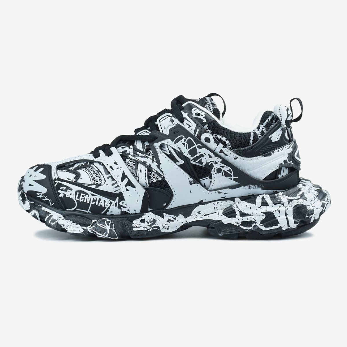 Balenciaga Track Graffiti Black/White Unisex foto 0