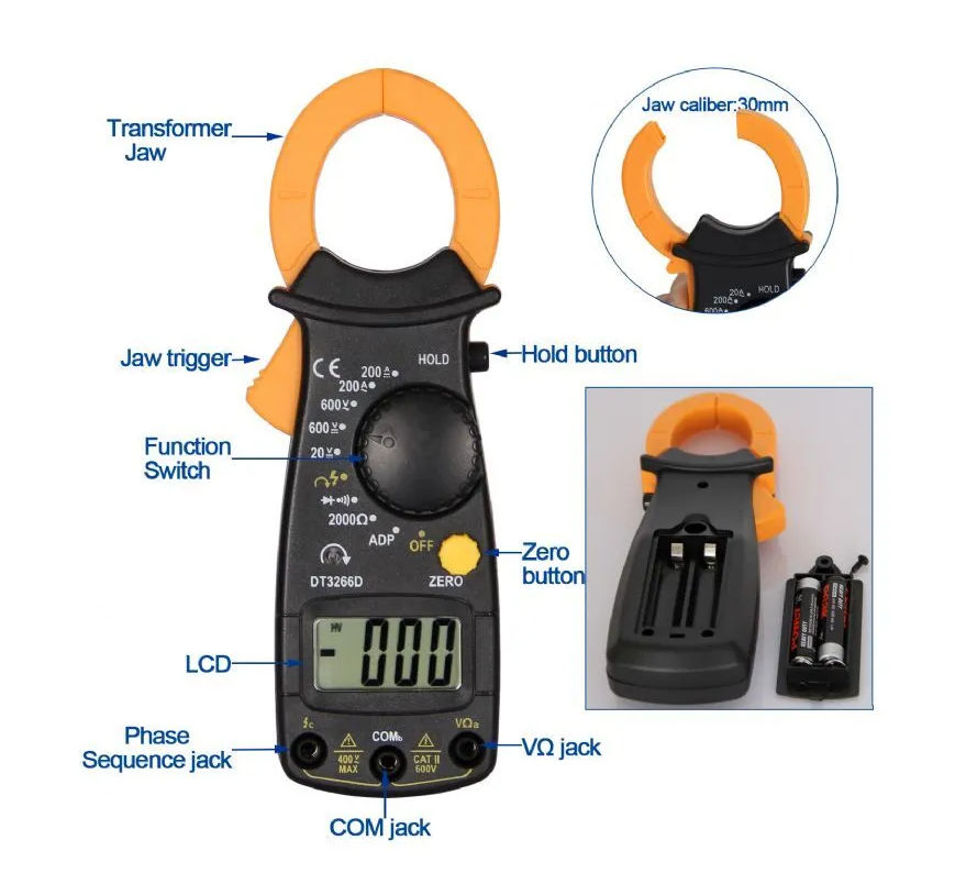 Curent Clamp Meter - Multimetru digital Scopul principal al acestui instrument este de a verifica cu foto 1