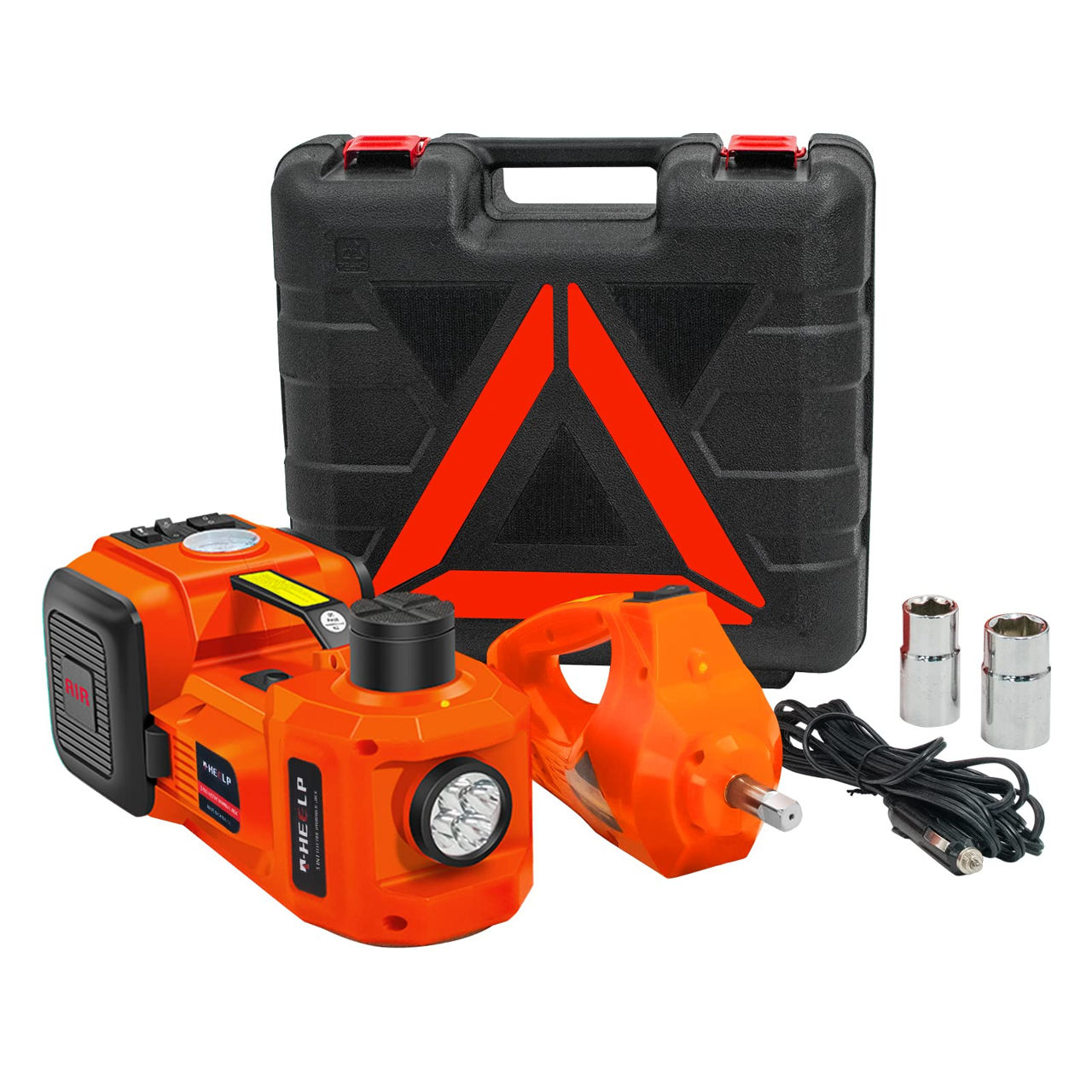 Cric electrohidraulic 5t 5in1 + cheie de impact + pompa electrica si lanterna foto 10