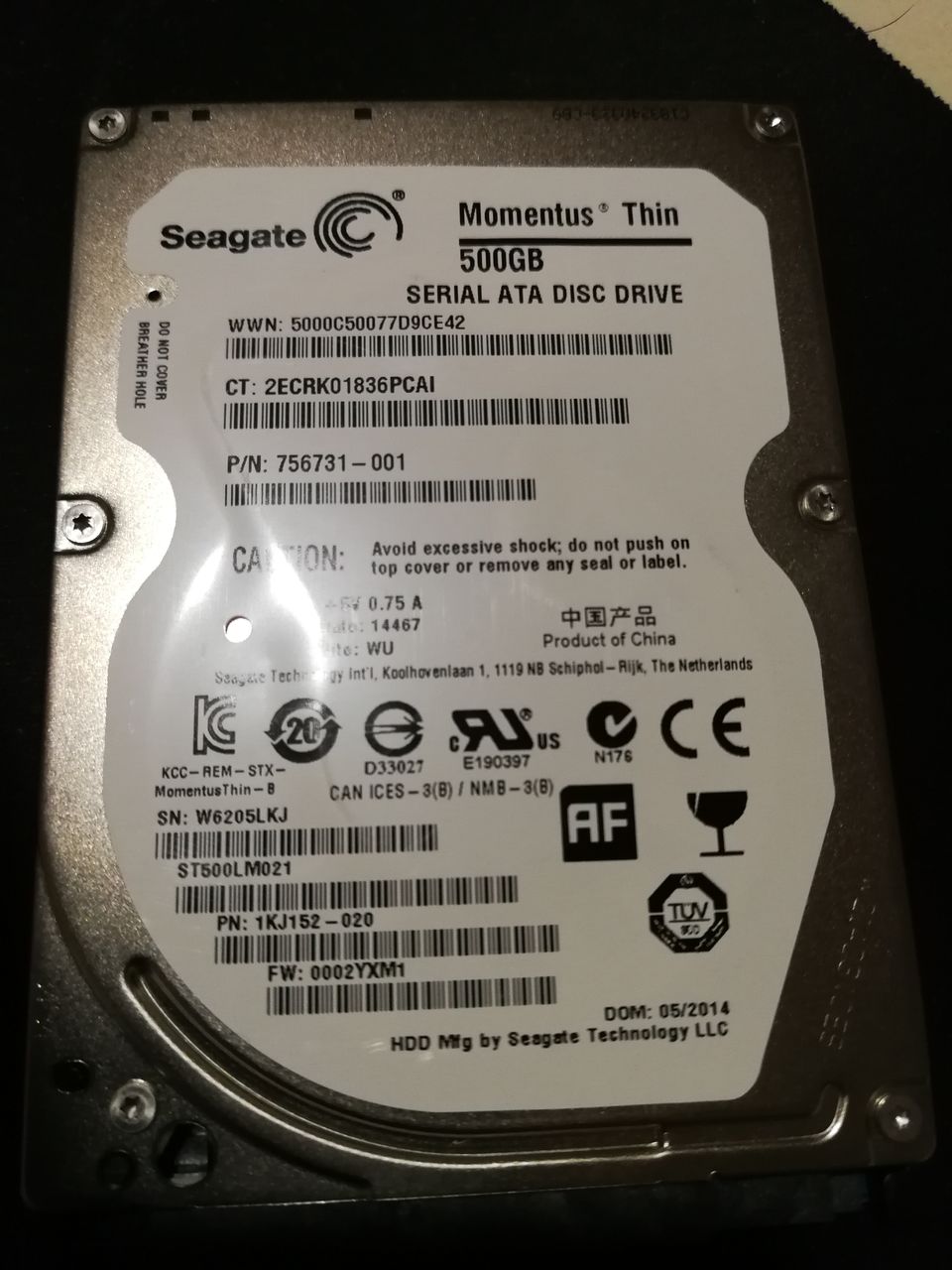 HDD-Segate Laptop 500GB (для ноутбука)