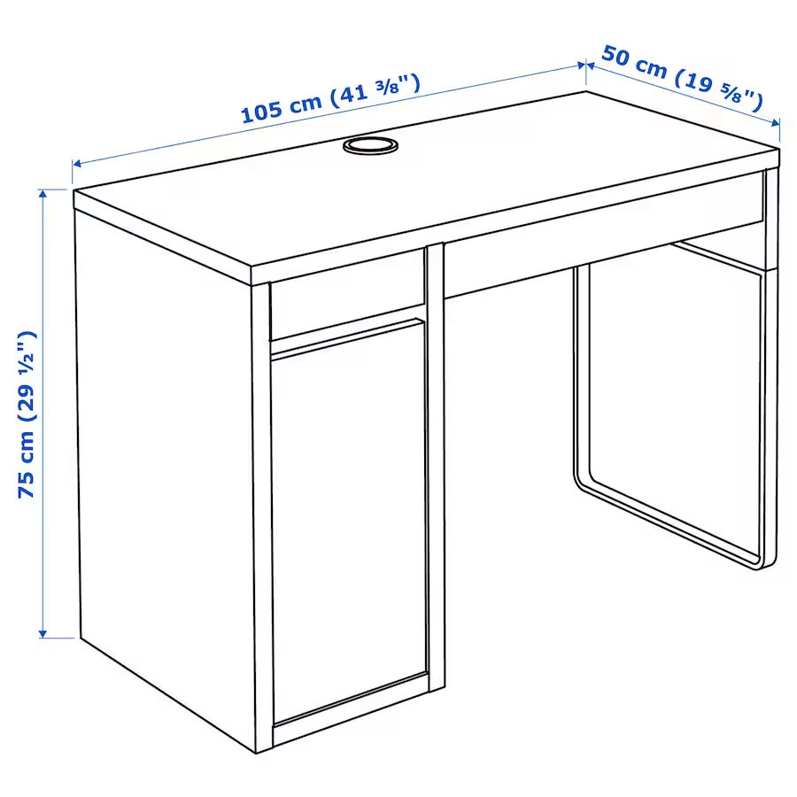 Masă de birou Ikea Micke 105x50 - Livrare în toată Moldova! Credit 0% фото 4