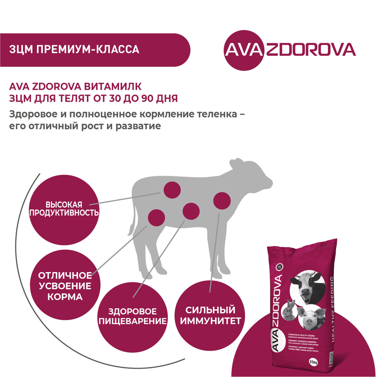 Îli Pentru Viței Ava Zdorova Vitamilk. 25kg foto 2