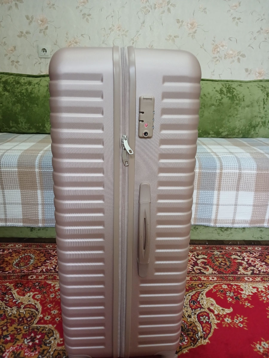 Valiza marime mare L-XL, culoarea bej foto 1