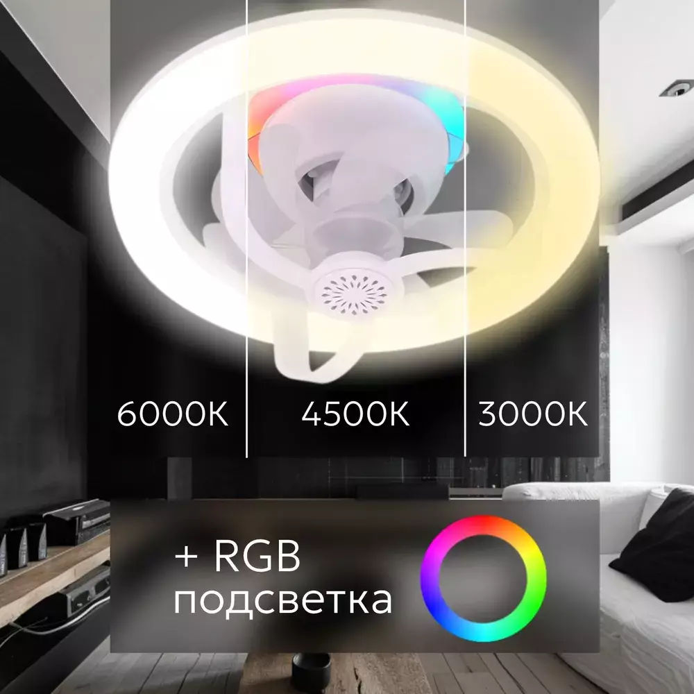 Lustră ventilator led  cu telecomandă  foto 0