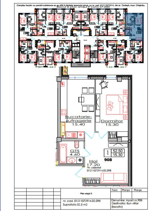 Apartament cu 1 cameră, Centru, Durlești, Chișinău mun.