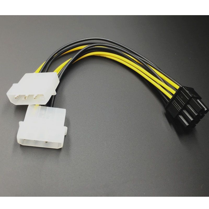 ID-184: Dual 4 Pin Molex to 8 Pin PCI-E Power Cable Adapter Connector - 2 x MOLEX на 1 х 8 Pin foto 2
