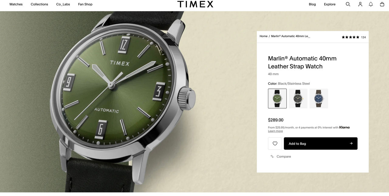 Timex Marlin Green Dial Automatic Mechanical Watch Часы Ceas RRP 250 Euro фото 1