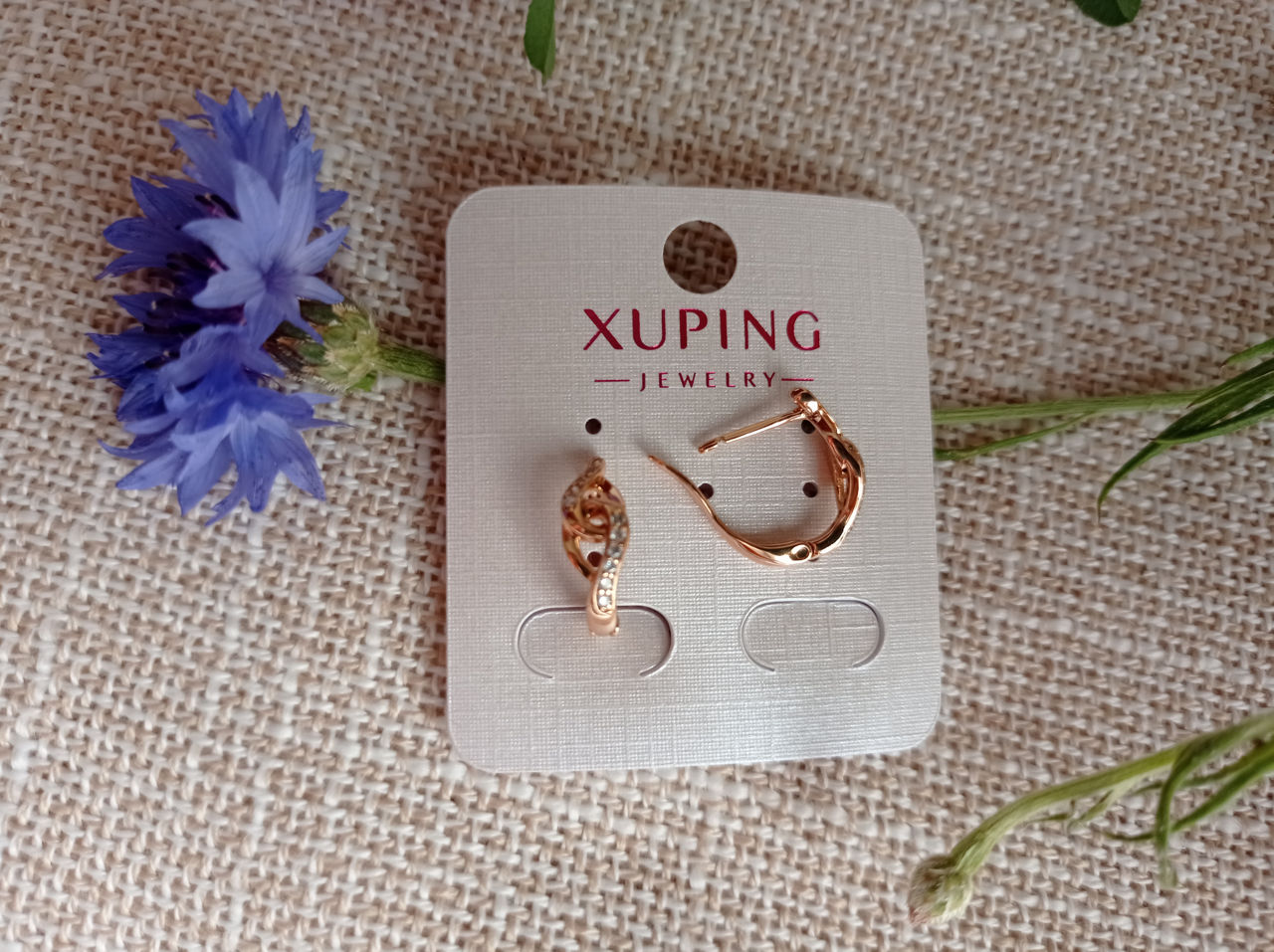 Серьги сережки Xuping медицинское золото бижутерия cercei