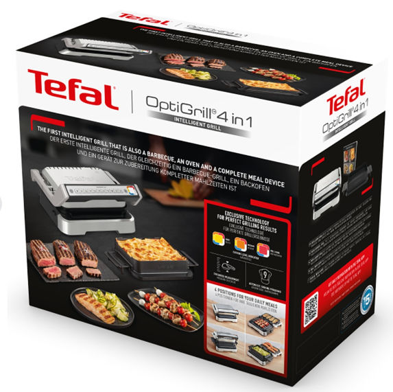 Gratar electric tefal optigrill 4in1 gc774d30,2100W, 9 programe de gatire automate, tava pentru cupt foto 5