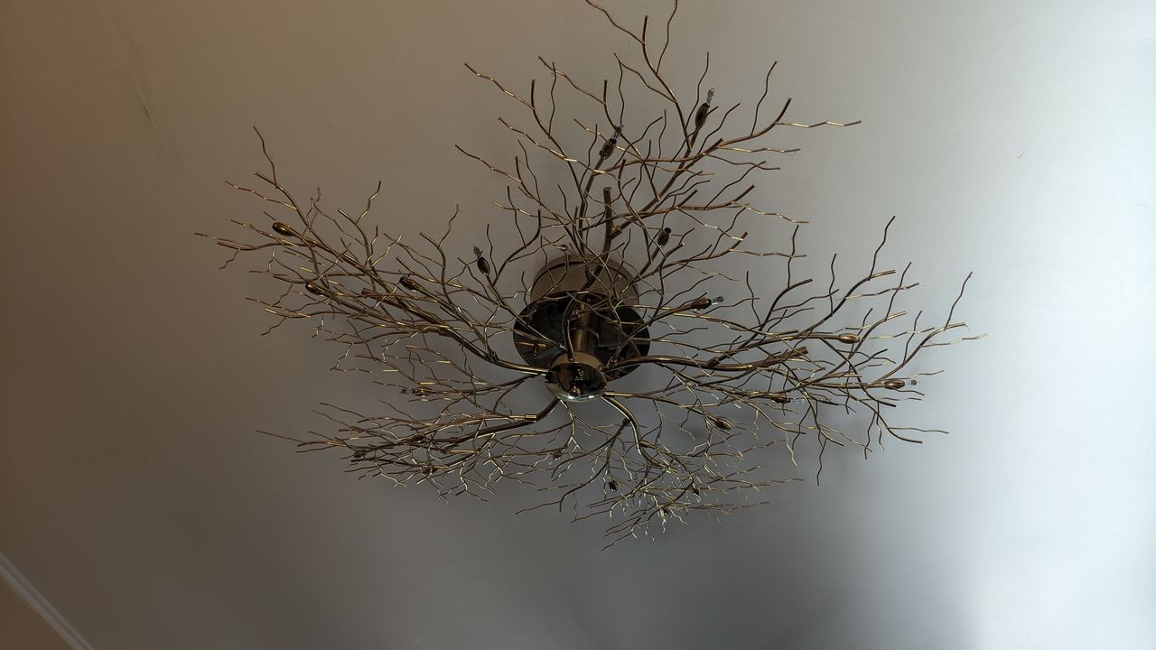 Плоские люстра и бра в виде веток дерева