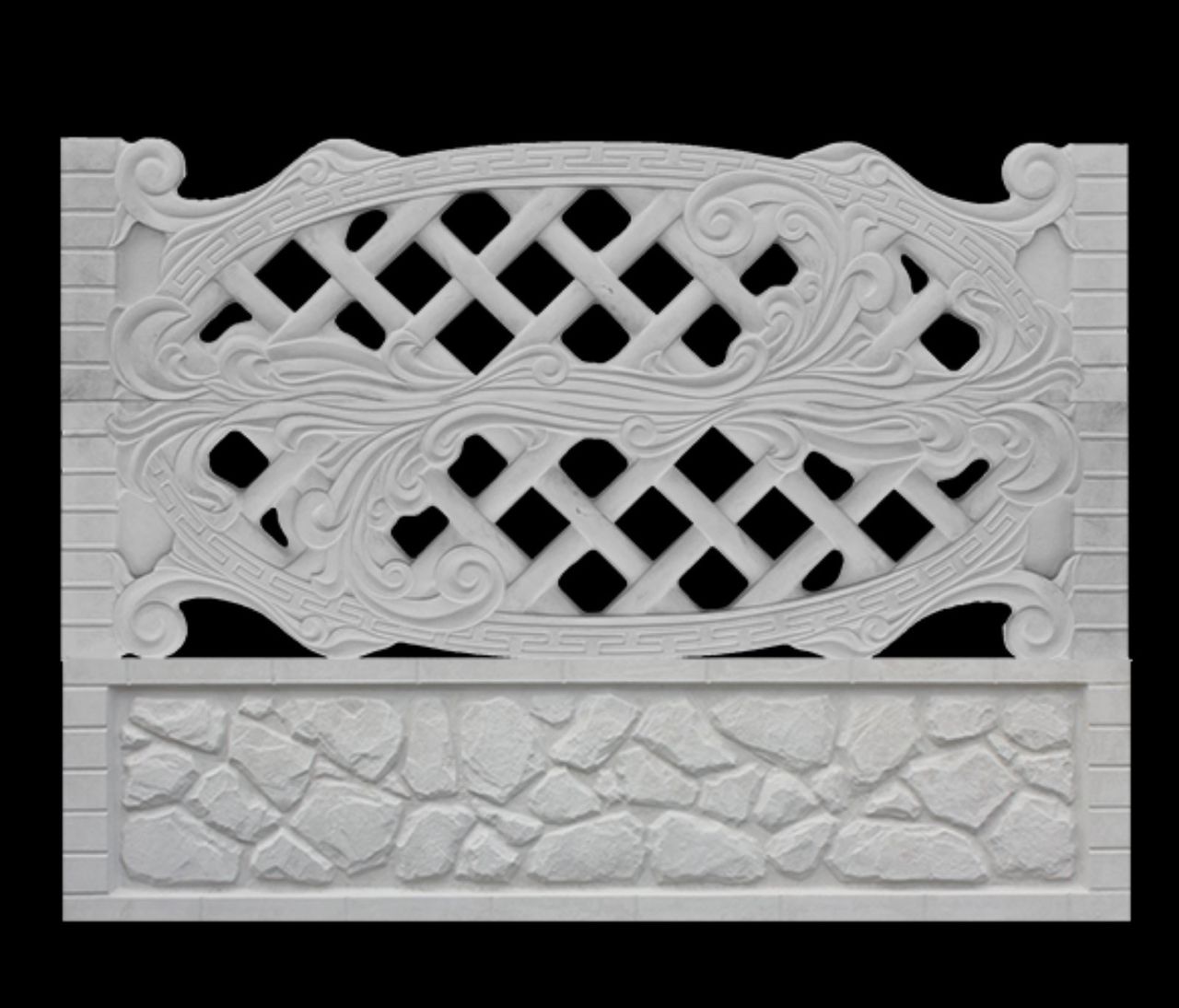 Gard ornamentat din beton neted foto 9