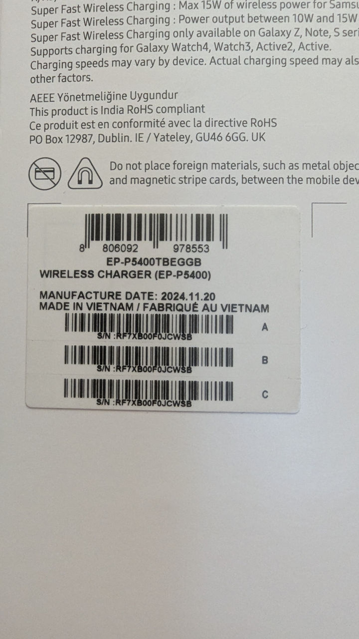 Încărcător wireless Samsung 15W. Sigilat! фото 1