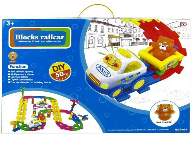 Конструктор Трек С Машинками "Blocks Railcar" 50Ед,Музыка