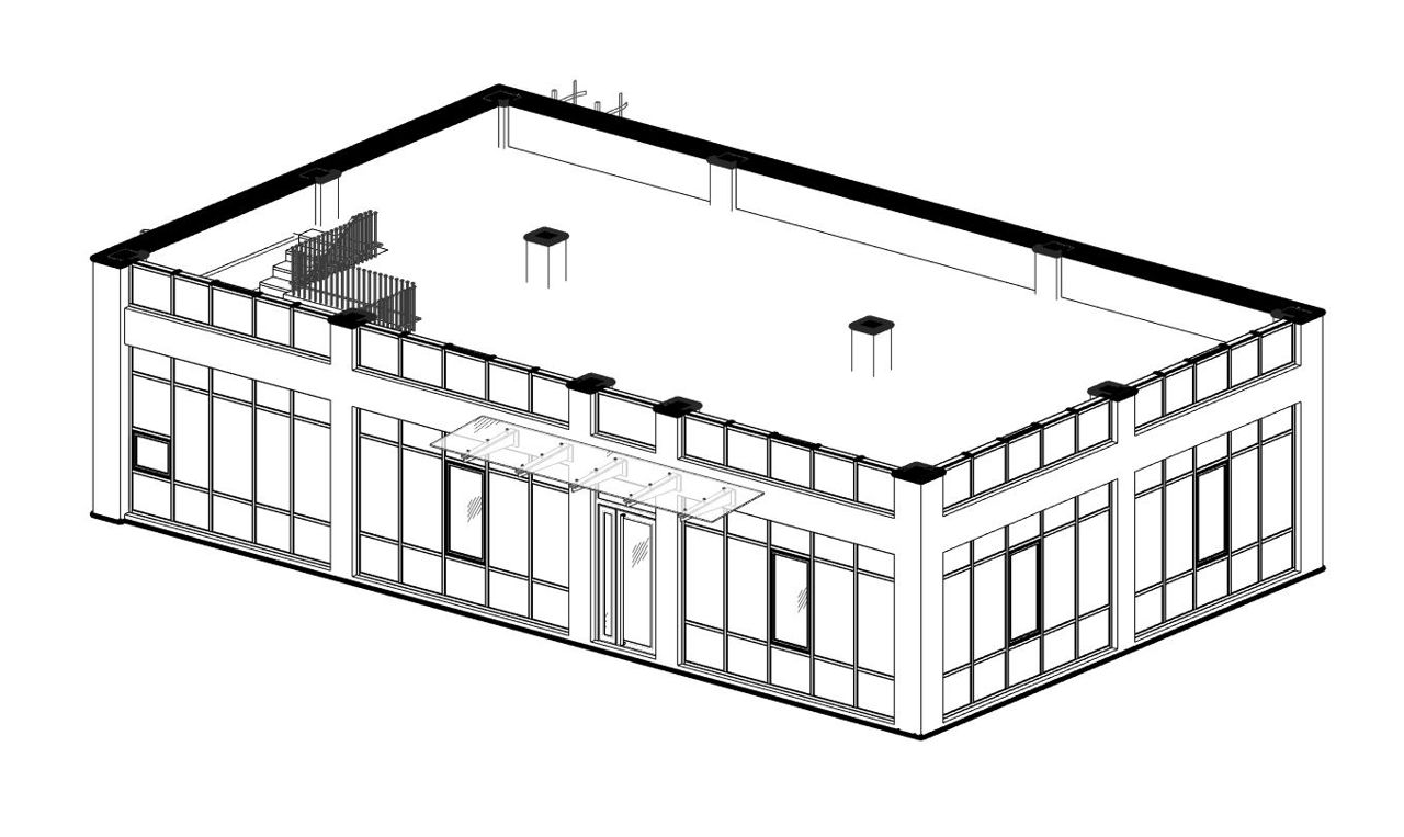 Centru comercial/Magazin / 214m2 / P+E / arhitectura / inginerie / 3D / construcții / reconstrucții foto 3