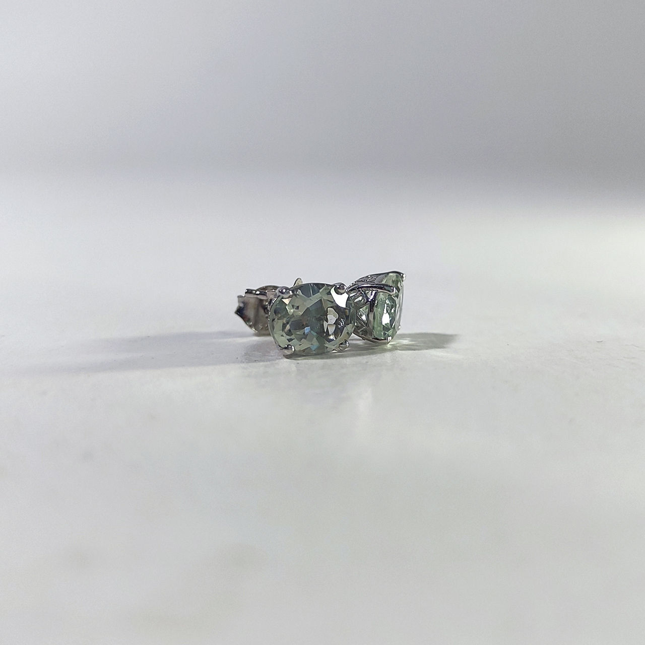 Cercei tip argint 925 cu Ametist Verde 4 carate. Argint 925 STS foto 4