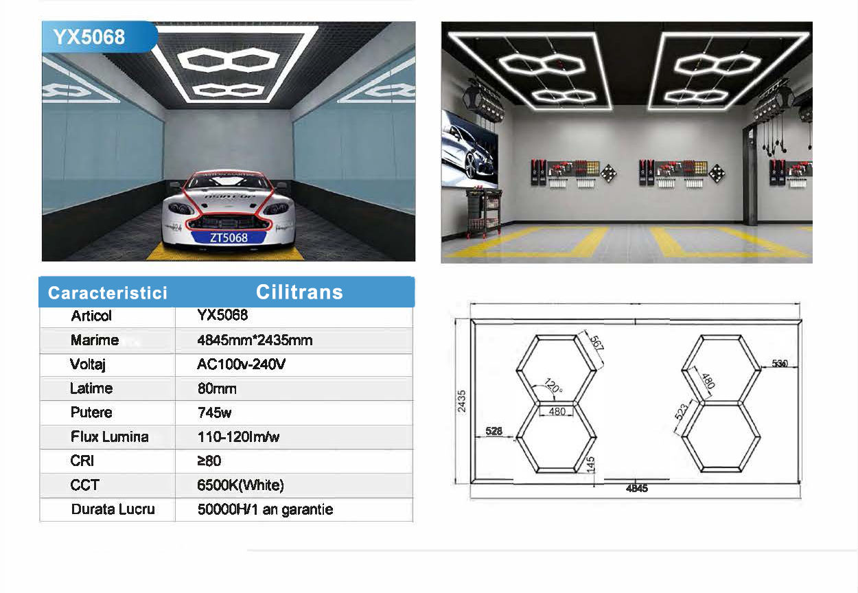 Hexagon led detailing led tavane foto 9