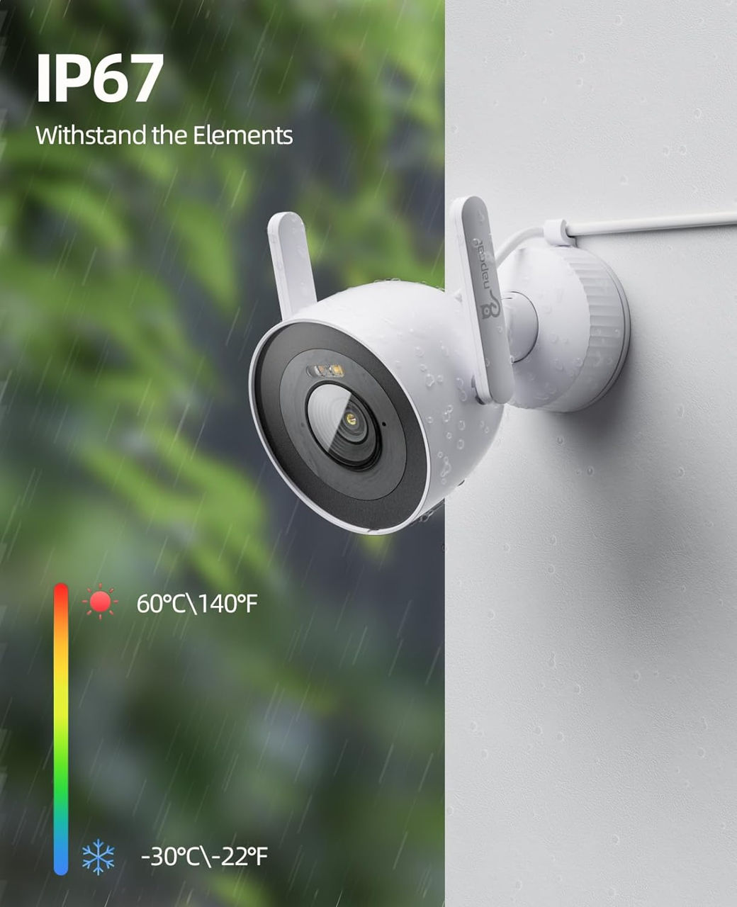 Cameră de securitate Napcat 4MP cu reflectoare, Camere WiFi pentru exterior pentru securitatea casei foto 5