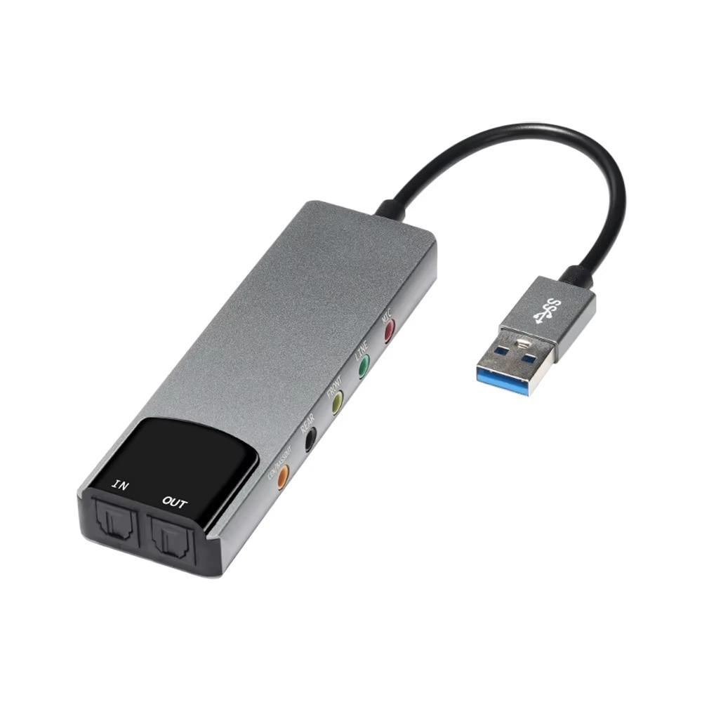  Внешняя звуковая карта USB, оптоволоконная звуковая карта spdif, адаптер для наушников  фото 0