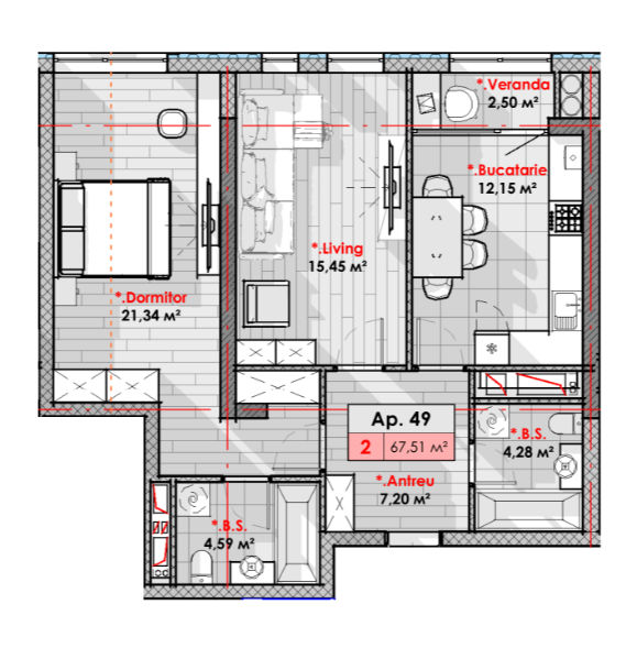 Apartament cu 2 camere,  Râșcani,  Chișinău mun. foto 2