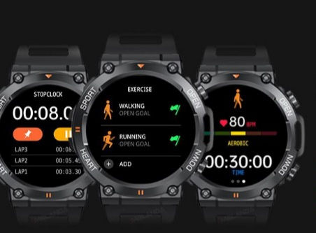 Ceas

inteligent medieval , Bluetooth, 1,39", monitorizare sport și sănătate, IP67 foto 3