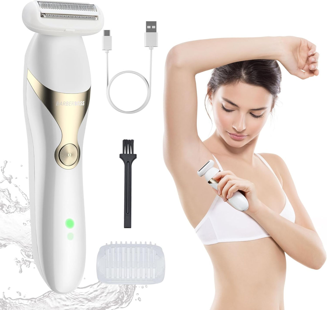 Aparat de ras electric pentru femei BarberBoss QR-8083 la umed si uscat.Cadou Perfect la sarbatori foto 0