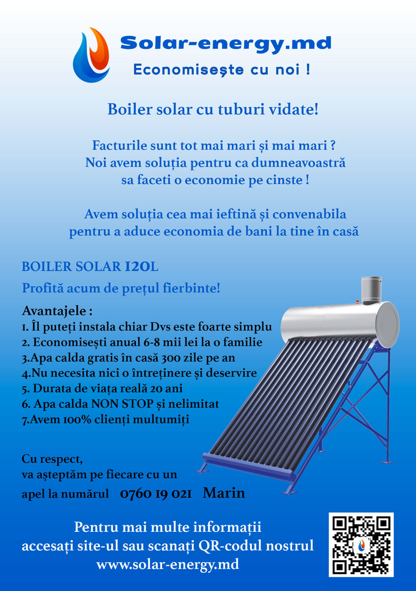 Boiler solar 130L nou ! Colector solar tuburi vidate foto 5