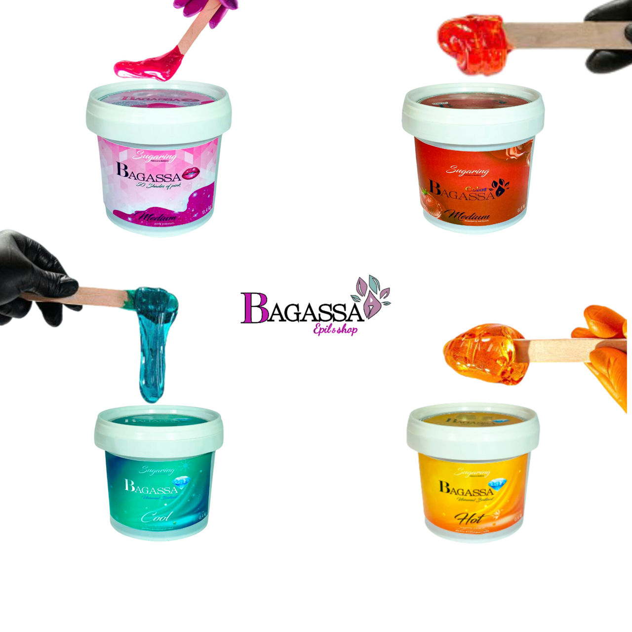 Set 4 culori de sugaring cite 400 gr cool foto 0