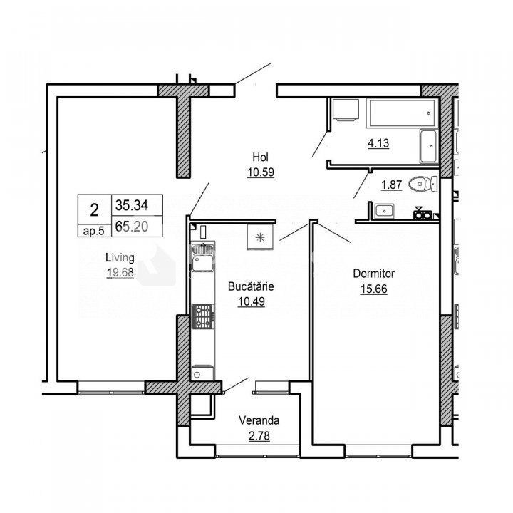 Apartament cu 2 camere,  Centru,  Chișinău mun. foto 1