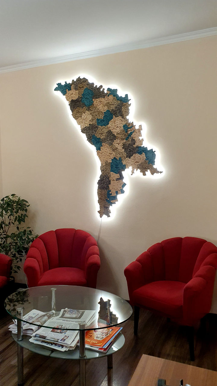 3d карта Молдовы из дерева / 3d harta Moldovei din lemn фото 1