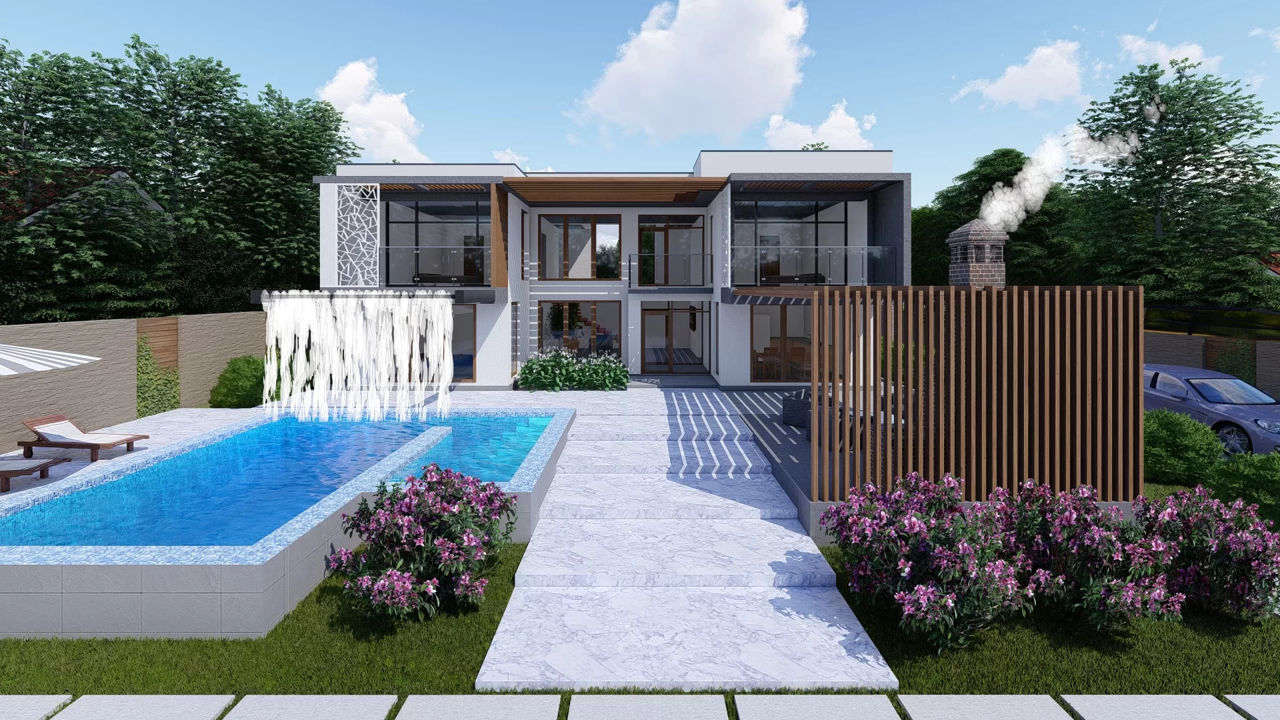 Casă de locuit individuală cu 2 niveluri P+E /stil modern/227.2m2/reconstrucții/proiecte/3D/renovari foto 0