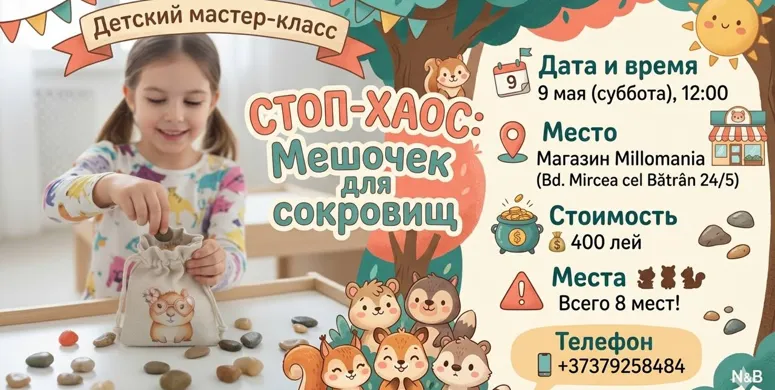 Masterclass pentru copii. Stop-Haos: Săculețul pentru comori!