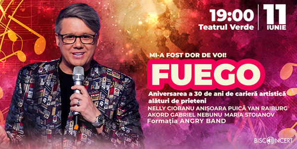Fuego își sărbătorește aniversarea artistică la Teatrul Verde