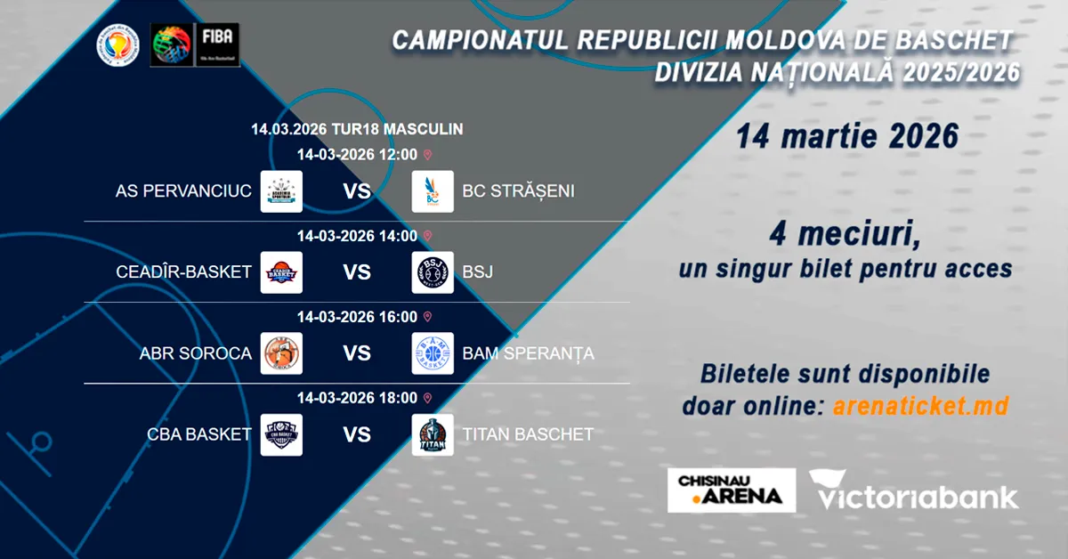Baschet: Divizia Națională 2025/2026 – 14 martie