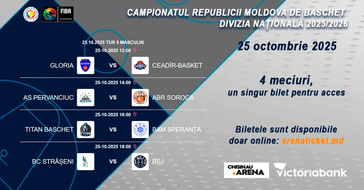 Baschet: Divizia Națională 2025/2026 – 25 octombrie
