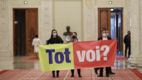 Activiști, tăvăliți în Parlamentul României: Avem dreptul să protestăm