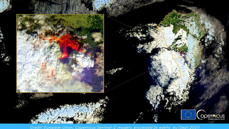 Cum s-a văzut din satelit erupția vulcanului Cumbre Vieja din La Palma