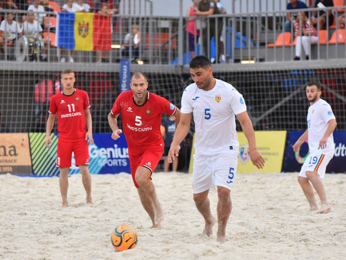 Moldova a învins România în Campionatul European de fotbal pe plajă