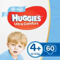 Scutece Huggies Ultra Comfort pentru băieţel 4+ (10-16 kg), 60 buc.