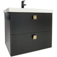 Dulap pentru lavoar Mashtab 11872 Toledo cu 2 sertare 80cm Negru Mat