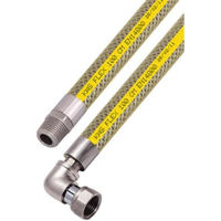 Furtun Uniplast Furtun pentru gaz D.1/2" FE/FI cu cot L= 50cm inox cu folie-protectie PVC KAS