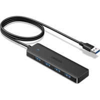 Переходник для IT Ugreen 35574 HUB 4in1 USB 3.0 to 4*USB 3.0 1M CM219, Black